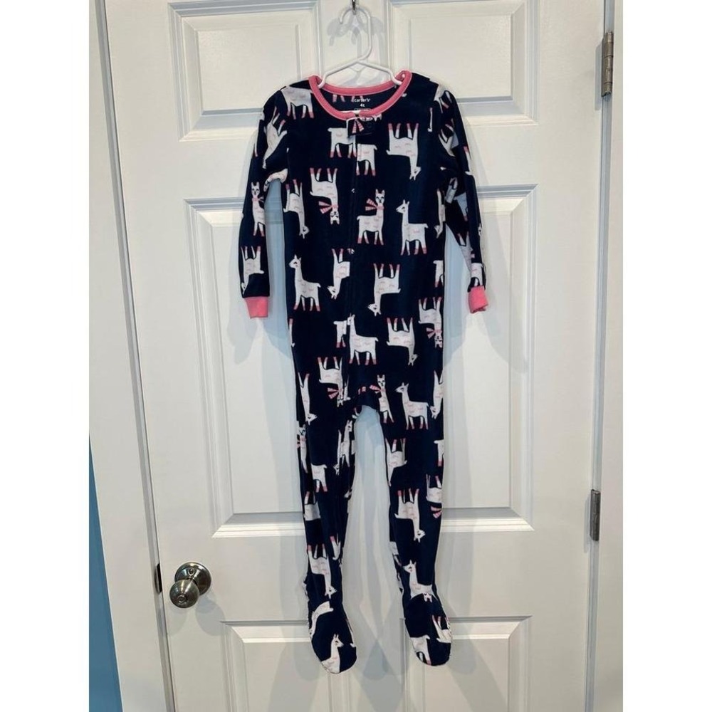 Carters Girls Fleece Footie Pajamas Size 4T